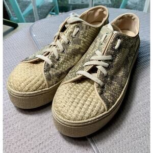 Women Vince Camuto Calitrie Sz 8.5 Leather Upper Snake Skin Print Sneaker 390